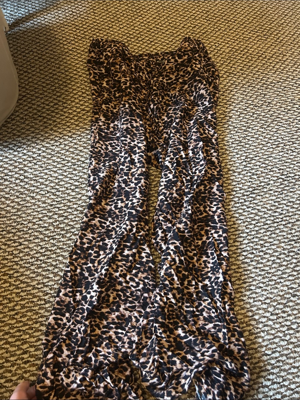 Leopard Print Wide-Leg Jumpsuit - Brown/Black